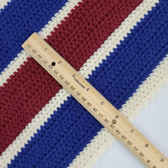 Crochet Stripe Throw Blanket - Picture 3 of 11